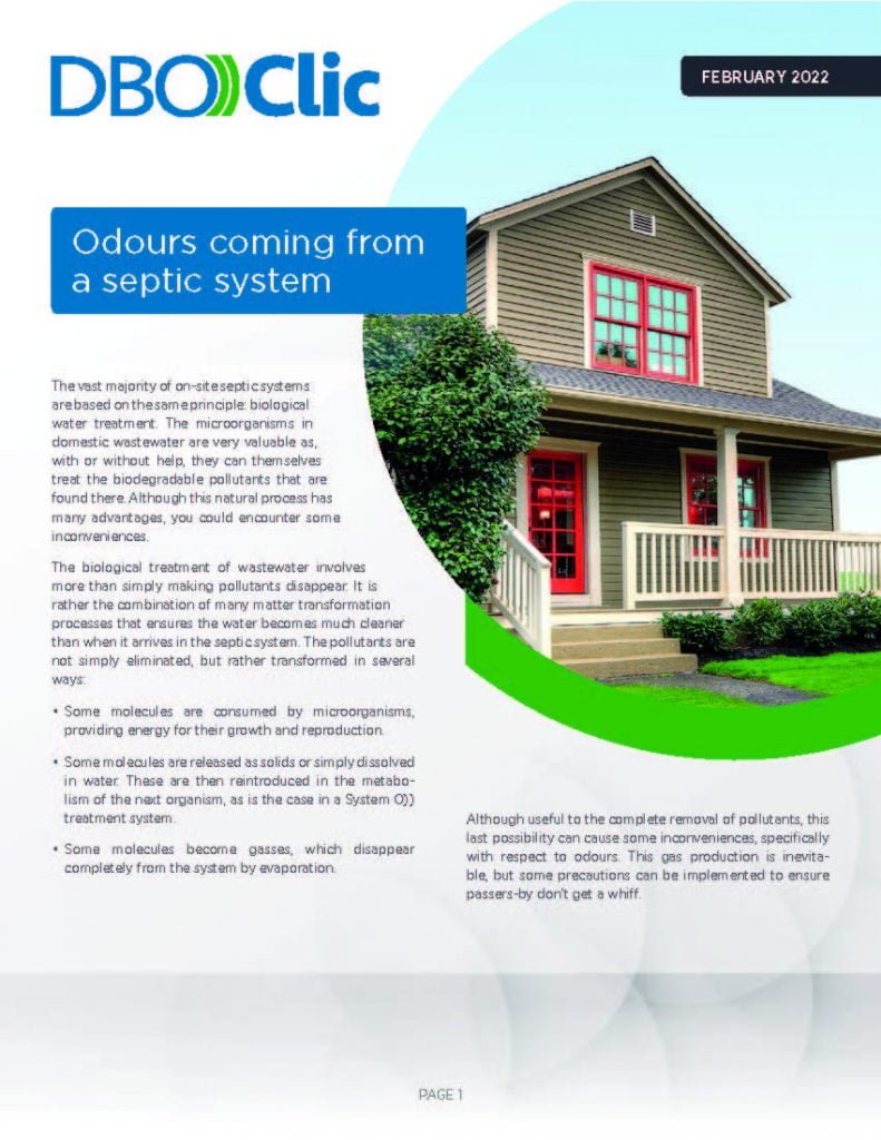Odours coming from a septic system - DBO))Clic 1